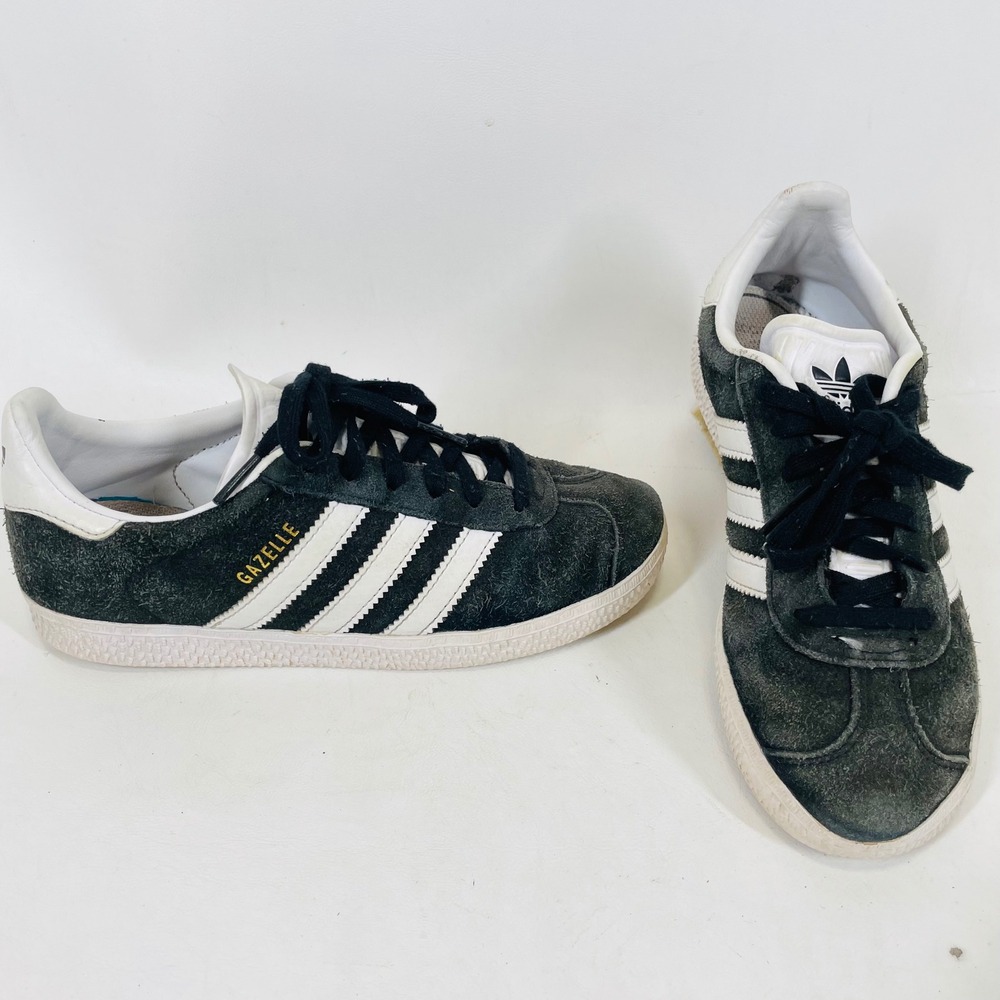 Adidas Gazelle J Dark Grey Suede White Stripes Kids Sneakers BB2507 Size 2.5Y